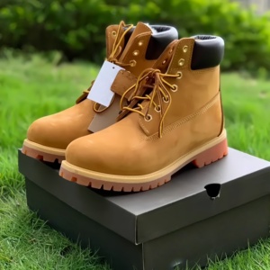 Botas de Trabajo Unisex de Alta Calidad para Exteriores, Botas de Seguridad Amarillas Hechas a Mano para Hombre, Calzado Clásico y Elegante - Product Image 4