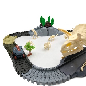 Nuevo Túnel de Esqueleto de Dinosaurio de Plástico, Modelo de Ferrocarril DIY, Mini Coche de Dinosaurio <span class=keywords><strong>El</strong></span>éctrico, Juego de Juguetes de Construcción de <span class=keywords><strong>Tren</strong></span> de 118 Piezas - Product Image 4