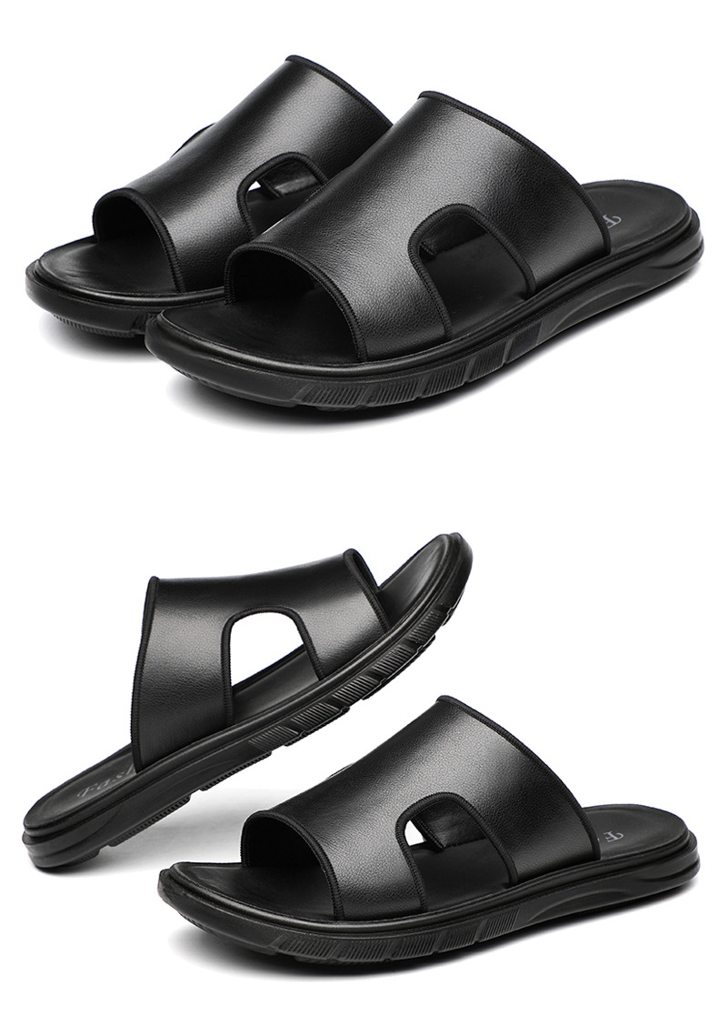 Men Slipper Sandal Shoes Summer Leather Sandals Men Beach Shoes Casual Slippers
