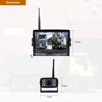 Sinyal Digital layar monitor mundur nirkabel 7 inci, rekaman dengan kamera 2 saluran untuk truk kendaraan besar