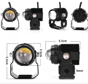 Faro de Niebla <span class=keywords><strong>BAOBAO</strong></span> Bicolor Blanco y Amarillo de 12V con 3 Cables, Mini Sistema de Luces de Conducción para Motocicleta, Universal para Bicicleta, Venta al por Mayor de Fábrica - Product Image 4