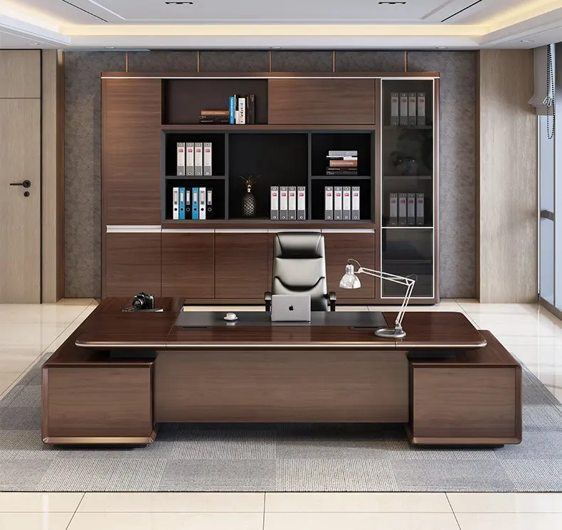 Foshan atacado mobiliário de escritório design moderno mesa ceo diretor executivo gerente de mesa de escritório de luxo