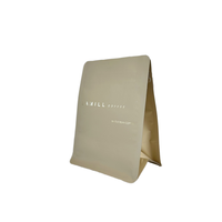 Sacs d'emballage pour café Cailyn à fond plat, laminés en PE, 4 couches, toucher doux, recyclables, avec valve d'air, fermeture éclair, certifiés LFGB/FDS
