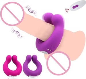 Anneau vibrant pour pénis, jouets sexuels pour adultes pour hommes, 9 modes de vibration, anneau vibrant pour pénis avec stimulateur clitoridien, jouets pour adultes <span class=keywords><strong>en</strong></span> <span class=keywords><strong>couple</strong></span> - Product Image 1
