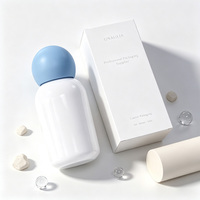 Bouteille ronde en plastique PET blanc de 300 ml avec bouchon à bille pour lotion, emballage de soins de la peau, vente en gros