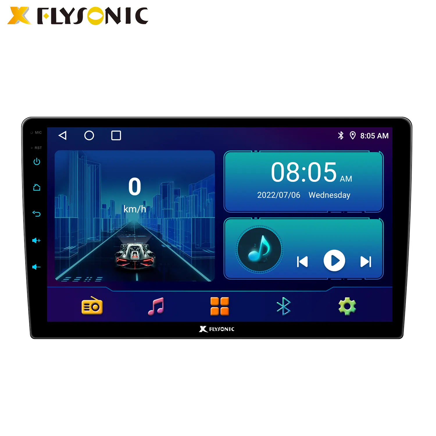 Flysonic Dashboard Universal 2 Din 9/10 inch Android 8 IPS Touch Screen Multimedia Car audio Auto stereo Car Radio Player