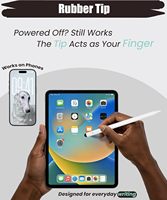 REXIAO Aluminium Aktif Kapasitif untuk Pensil Daya Tarik Magnetik Penolakan Sentuhan Telapak Tangan Pengisian Cepat untuk iPad Generasi ke-10/ke-11/Pro