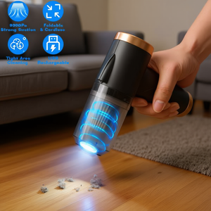 Aspiradora de mano de 120W y 9000Pa, recargable, inalámbrica, portátil, con luz, para uso en el hogar y el coche - Product Image 2