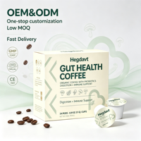 Suplemento de Café en Polvo con Extracto de Hongo Chaga Orgánico de Marca Privada OEM, Contiene Probióticos, Beneficioso para la Salud Intestinal