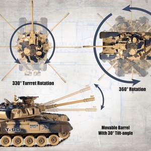 Vente en gros de chars de combat RC T-90 <span class=keywords><strong>RUS</strong></span> à l'échelle 1/18, modèles de véhicules militaires, jouets qui lancent des balles d'airsoft BBS - Product Image 4