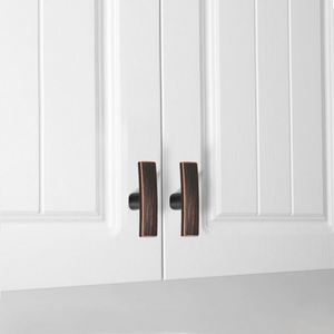 WEKIS Modern Simple Bedroom Dresser Cabinet Handle Black Gold Knurled Satin Brass T-<b>Bar</b> Kitchen Door <b>Pull</b> - Product Image 5