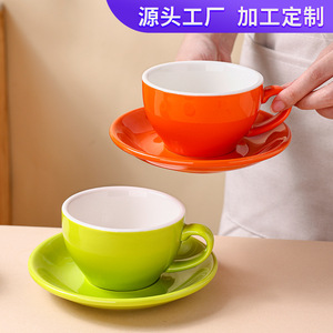 Customized Ceramic Coffee Cup And Saucer <b>Set</b> Minimalist Design Heat Resisting For Coffee <b>Tea</b> <b>Sets</b> - Product Image 3