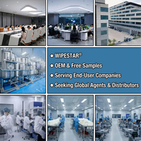 WIPESTAR Temiz Oda Bezi 15x15 cm Çift Örgülü %100 Polyester Temizlik Bezleri 300 Adet Lazer Kesim Kenarlı Sınıf 100 Tüy Bırakmayan Bezler