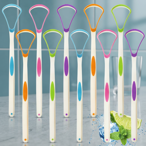 Wholesale Customized Reusable Double-Sided Anti-Slip Portable Plastic Tongue Scraper BPA-Free Oral Hygiene Brush STELLAR Brand - Product Image 3