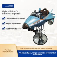 Fauteuil de coiffure pour enfants en cuir, moderne et simple, avec base et accoudoirs, hauteur personnalisable, très populaire sur internet