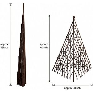 Treillis Obelisque Extensible en Saule pour Plantes Grimpantes, Support Triangulaire Écologique et Imperméable, Décoration de Jardin – Entrepôt USA - Product Image 2
