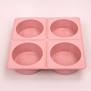 Silicone Muffin Chảo <span class=keywords><strong>4</strong></span> Khoang Đĩa Lớn Bánh Nướng Khuôn Không-Dính Thân Thiện Với Môi Chịu Nhiệt Cho Bánh Hamburger Bánh Sô Cô La - Product Image 5
