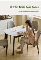 Table à manger moderne de luxe avec plateau en marbre Dw1527, avec 6 chaises pliantes, durable, gain de place, pour hôtels, villas, salles à manger