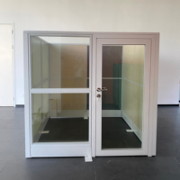 Soundproof Office Partition Wall Aluminum Frame Tempered Glass Workspace Divider for Commercial Project