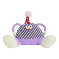 Coussin de voiture portable en peluche monstre de dessin animé mignon, haute qualité, luxueux, ajustement universel, accessoires intérieurs, jaune/bleu/rose