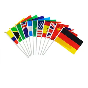 Tanıtım faaliyetleri büyük etkinlikler ve dünya bayrakları ile seçim amerikan el bayrağı