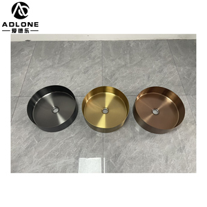 Lavabo de mano redondo de mármol de acero inoxidable moderno Lavabo de resina colgado en la pared para baño o encimera Ventas directas de fábrica - Product Image 5