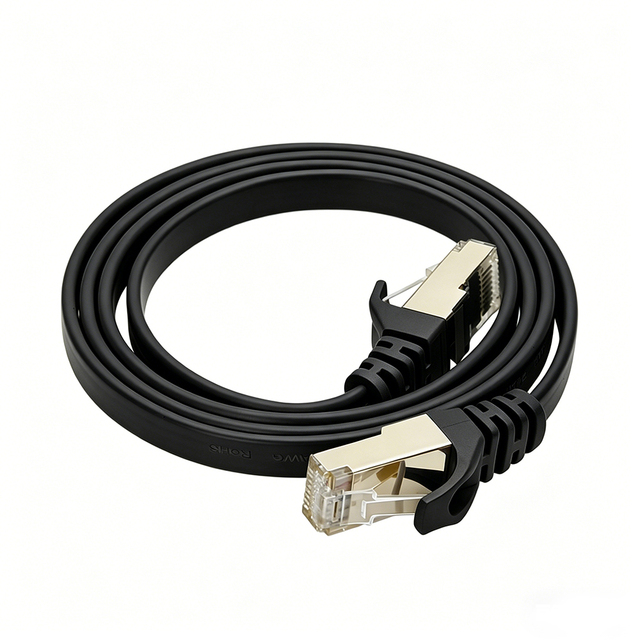 1m 0.5m Shielded Ethernet Flat Patch Cord Cat7 SFTP Rj45 Lan Patch Cable for Data Center