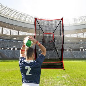 <span class=keywords><strong>Cage</strong></span> <span class=keywords><strong>de</strong></span> football pour entraînement <span class=keywords><strong>de</strong></span> lanceur, <span class=keywords><strong>filet</strong></span> <span class=keywords><strong>d</strong></span>'entraînement pour la précision des passes, pratique en extérieur pour jeunes et adultes, 3x6 pieds, polyester et fibre <span class=keywords><strong>de</strong></span> verre - Product Image 6