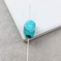 Perles ovales irrégulières en acrylique marbré bicolore 12x19mm, perles fantaisie à grand trou pour la fabrication de colliers et bijoux DIY