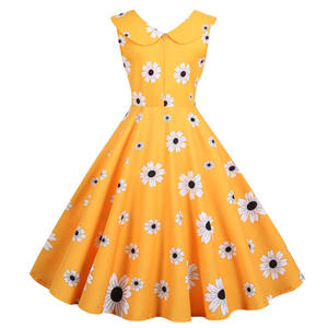 Vestido de verano para mujer, dulce, cuello <span class=keywords><strong>Peter</strong></span> Pan, Vintage, elegante, estampado de notas musicales, vestidos de fiesta ajustados sin mangas, Bata - Product Image 6