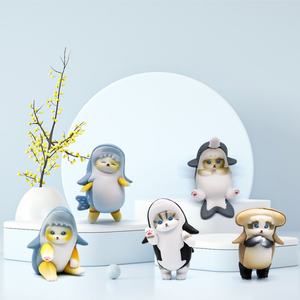 5PCS/SET Q Ver. Mofusand Cos Animal Ocean Marine <b>Shark</b> Cat PVC Anime Figure for Catcher Egg Box Gashapon Game Machine Prize <b>Toy</b> - Product Image 4