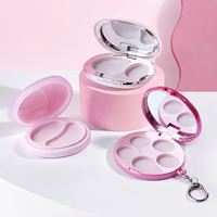 Palette de fards à paupières vide personnalisée avec logo, breloque porte-clés, emballage cosmétique avec miroir, palette de blush ronde portable – Vente en gros