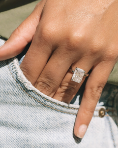 Women's White <b>Gold</b> Emerald Cut Lab Grown Diamond 2.15 CT IGI Certified Luxury <b>Ring</b> Rhodium Plated for Wedding Engagement - Product Image 6