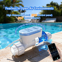 Clorador de Sal Inteligente 3 en 1 con WiFi y APP, 15-50 Galones/10000-60000 Galones, Impermeable IPX7, Autolimpiante, con Certificaciones CE\ETL\RoHS\FC para Piscinas