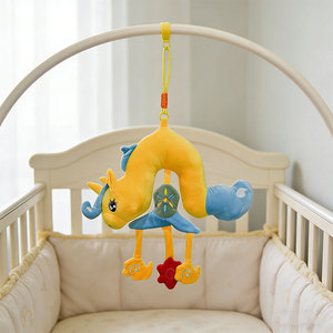موبايل سرير أطفال مخصص، لعبة معلقة دوارة على شكل وحيد القرن ملونة ووبرية، لتزيين غرفة الأطفال وملحقاتها - Product Image 3