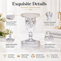 Support de bougie en cristal transparent fait main, écologique, coupe diamant, centre de table pour mariages, décoration intérieure, tables d'événements