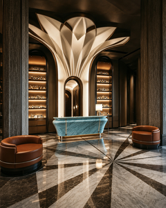 Diseño de Interiores de Tiendas Minoristas de Lujo Estilo Art Deco, Vitrinas de Mármol y Latón, Fabricante de Equipamiento para Tiendas, Servicio Llave en Mano, OEM - Product Image 1