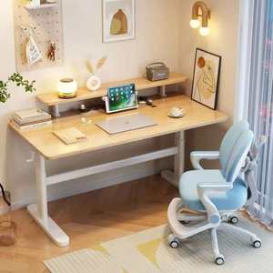 Scrivania Lunga Minimalista Bianco Crema, Stile Moderno e Fresco, Scrivania per <span class=keywords><strong>Bambini</strong></span>, Arredamento Studio Minimalista Moderno - Product Image 2