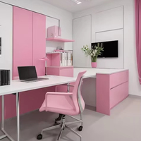 Bureau et chaise de direction ergonomiques pivotants en bois de luxe Hongye, couleur rose