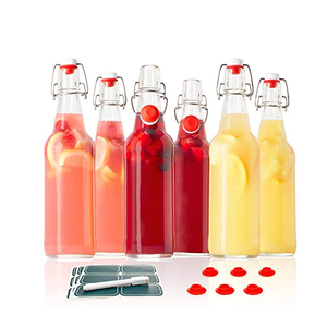 Bán buôn nhà sản xuất 250ml 500ml <span class=keywords><strong>750ml</strong></span> 1000ml lật <span class=keywords><strong>Top</strong></span> cap chai thủy tinh nước giải khát chai nước với khóa nắp đu <span class=keywords><strong>Top</strong></span> - Product Image 2