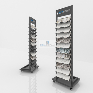 Hot Sale Simple Ceramic Tile Display Rack Marble Quartz Display Stand Waterfall Type Stone Sample Display Holder For Showroom