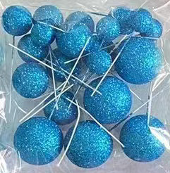 أدوات تزيين الكيك، كرات زينة الكيك، كرات ذهبية وفضية من الفوم، 20 قطعة في كل كيس - Product Image 4