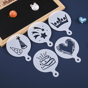 Food Grade PP Plastic Art Decorating Coffee <b>Stencils</b> Sets for DIY Latte Cappuccino - Product Image 2