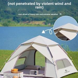 Carpa Plegable Portátil para Exteriores, Equipo de Campamento, Carpa Impermeable para Pasar la Noche, Reforzada, Totalmente Automática, para <span class=keywords><strong>Playa</strong></span> e Interiores, 210D - Product Image 3