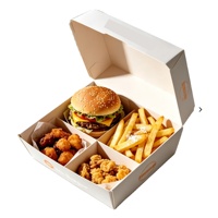 Boîte personnalisée en carton ondulé écologique avec pelliculage mat et gaufrage pour burgers, poulet frit, sushis et aliments pour bébés