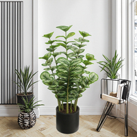 Calathea buatan plastik 100cm Orbifolia ramah lingkungan untuk dekorasi ulang tahun