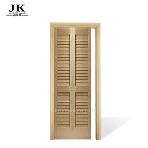 JHK-B07 תורכי Bifold דלת Bifold תריס דלתות עם מוצק עץ בצבע עץ עם תריסי אורן עץ Bifold דלת