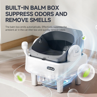 Bac à litière pour chat intelligent, automatique, facile à nettoyer, avec contrôle par application, reconnaissance multi-chats et capteur radar, capacité de 65 L