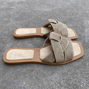 جديد بابوش فام حجر الراين مريح يتوهم أحذية في الهواء الطلق الصيف السيدات صنادل شبشب مسطح للنساء - Product Image 5