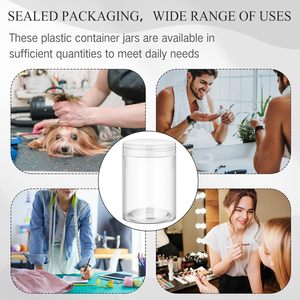 Bocaux cylindriques en plastique PET VANTUR à couvercle vissé pour shampoing, cosmétiques, aliments, imprimés par transfert thermique, 50ml, 100ml, 150ml, 200ml, 500ml, usage industriel - Product Image 4